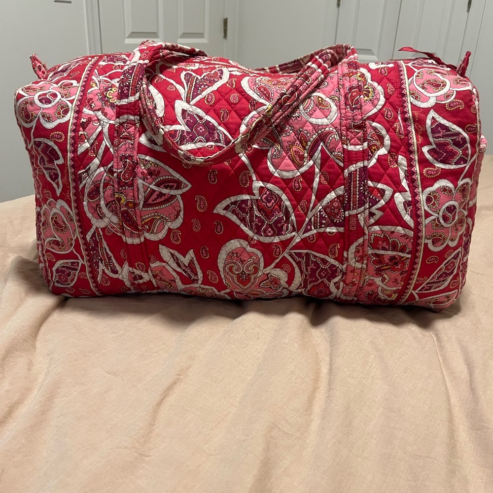 Vera Bradley Red and Pink L Floral Travel Bag
